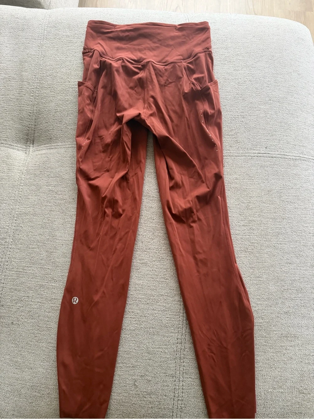 Lululemon Rust-Colored High-Waist Leggings
